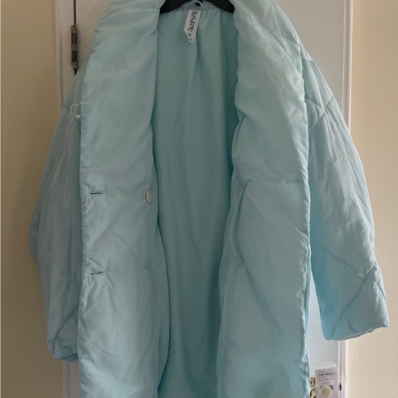 New Free People Puffer Coat light mint green Size medium - Picture 10 of 16